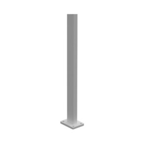 BARR - 50x25mm POST - 1280mm long post WITH WELDED BASE PLATE pearl white the diy fence company