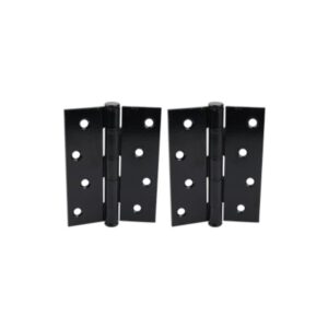 BUTT HINGE - 100x75mm - Zinc Plated Steel - Powder Coated Black - Pair of 2 the diy fence company