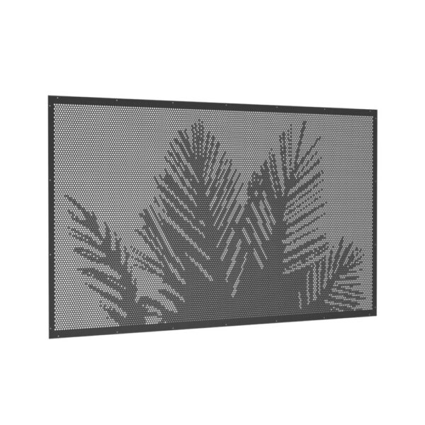 PREMIUM DECO PERF - Perforated PALM PANEL 1988mm wide x 1188mm high MATT BLACK the diy fence company