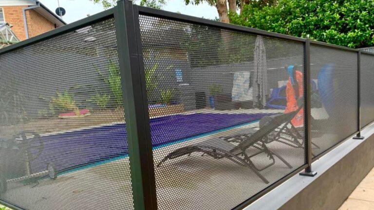 Premium Pool Perf | Are perforated pool fences good | the diy fence company